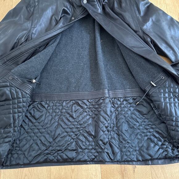 Andrew Marc New York Leather Jacket Size Estimated L Black - Picture 5 of 8